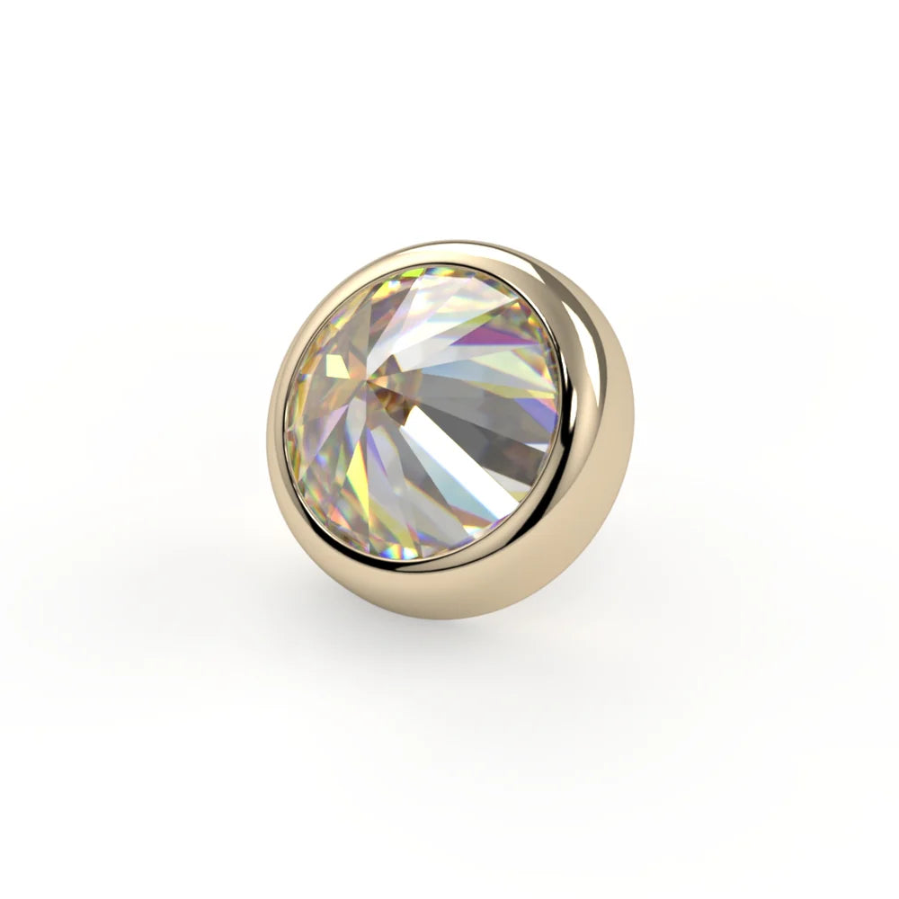 KIWI DIAMOND JEWELRY - REVERSE-SET BEZEL END (2MM -3MM) - 14KT SOLID GOLD - THREADLESS END