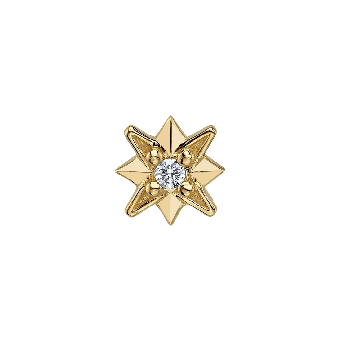 BVLA - ICY STARBURST - 14KT SOLID GOLD - THREADLESS END
