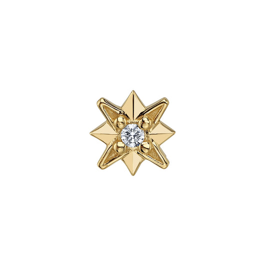 BVLA - ICY STARBURST - 14KT SOLID GOLD - THREADLESS END