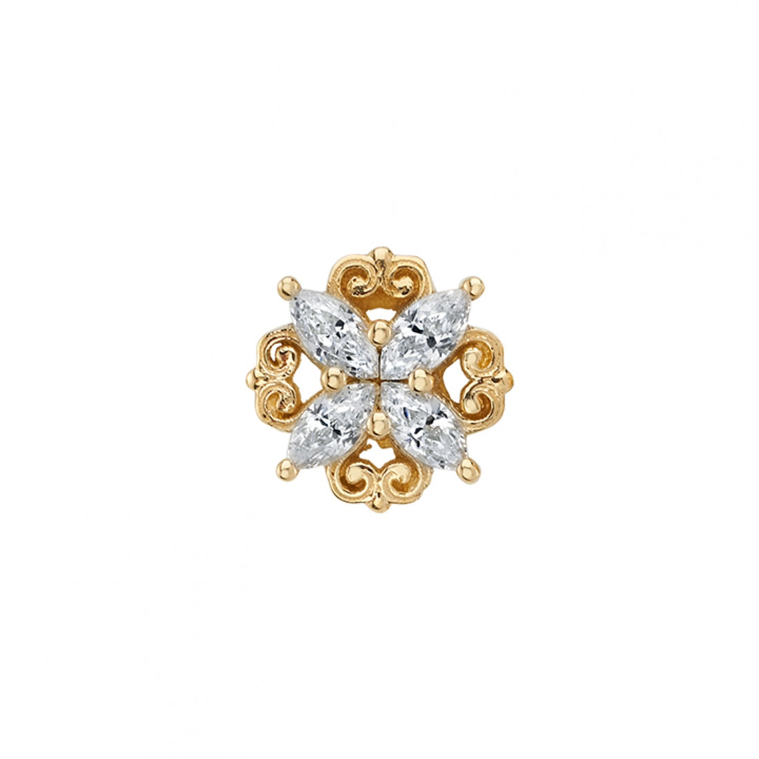 BVLA - LAMIA MARQUISE CLUSTER - 14KT SOLID GOLD - THREADED END