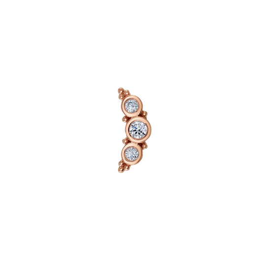 BVLA - 3 GEM GRADUATING PANARAYA - 14KT SOLID GOLD - THREADED END