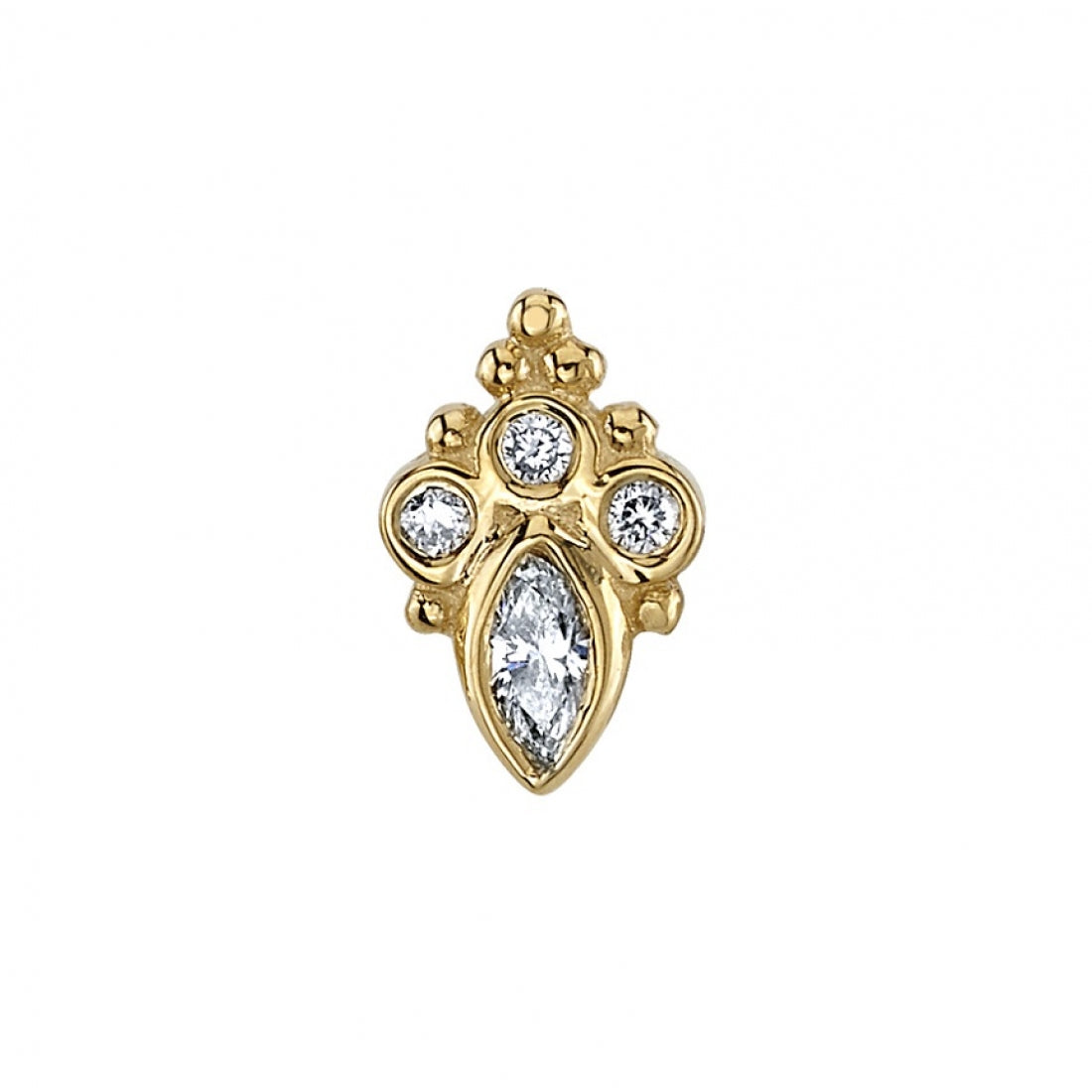 BVLA - MINI MARQUISE SARAI - 14KT SOLID GOLD - THREADED END