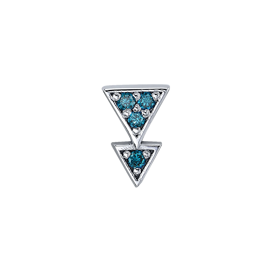 BVLA - FATE - DOUBLE PAVE TRIANGLE - 14KT SOLID GOLD - THREADLESS END