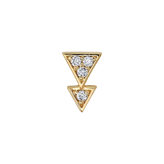 BVLA - FATE - DOUBLE PAVE TRIANGLE - 14KT SOLID GOLD - THREADLESS END