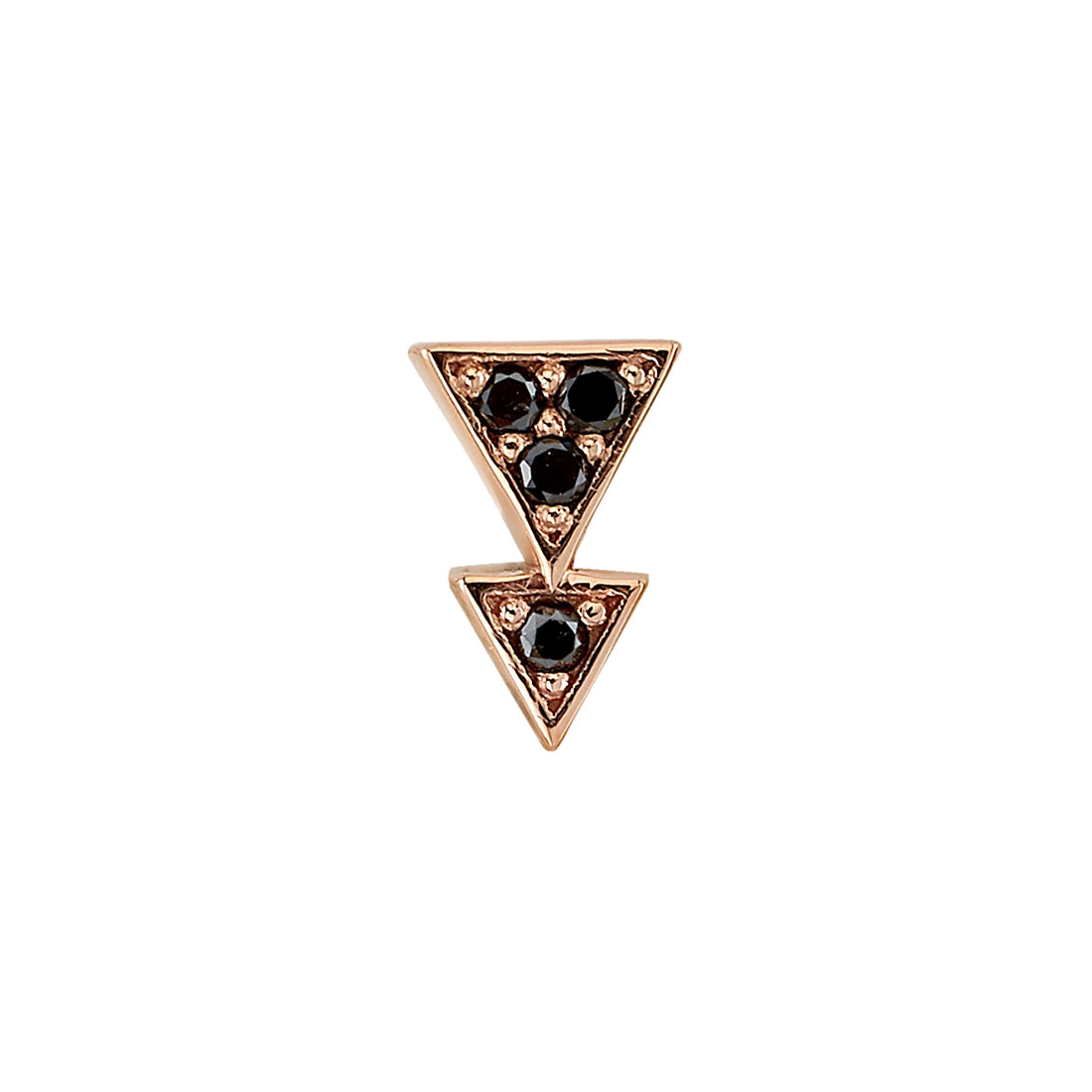 BVLA - FATE - DOUBLE PAVE TRIANGLE - 14KT SOLID GOLD - THREADLESS END