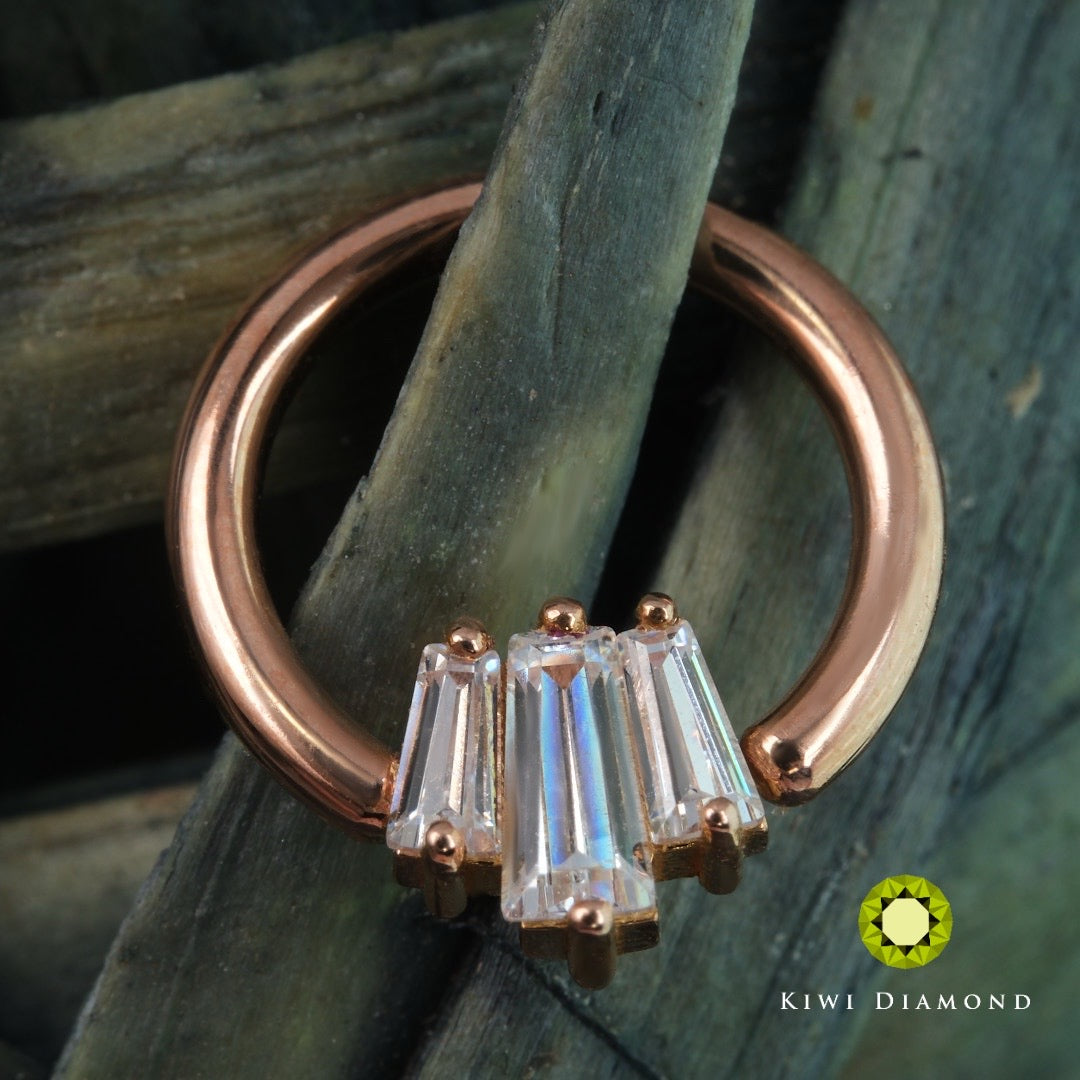KIWI DIAMOND - KAYA -16G - 14KT SOLID GOLD - SEAM RING