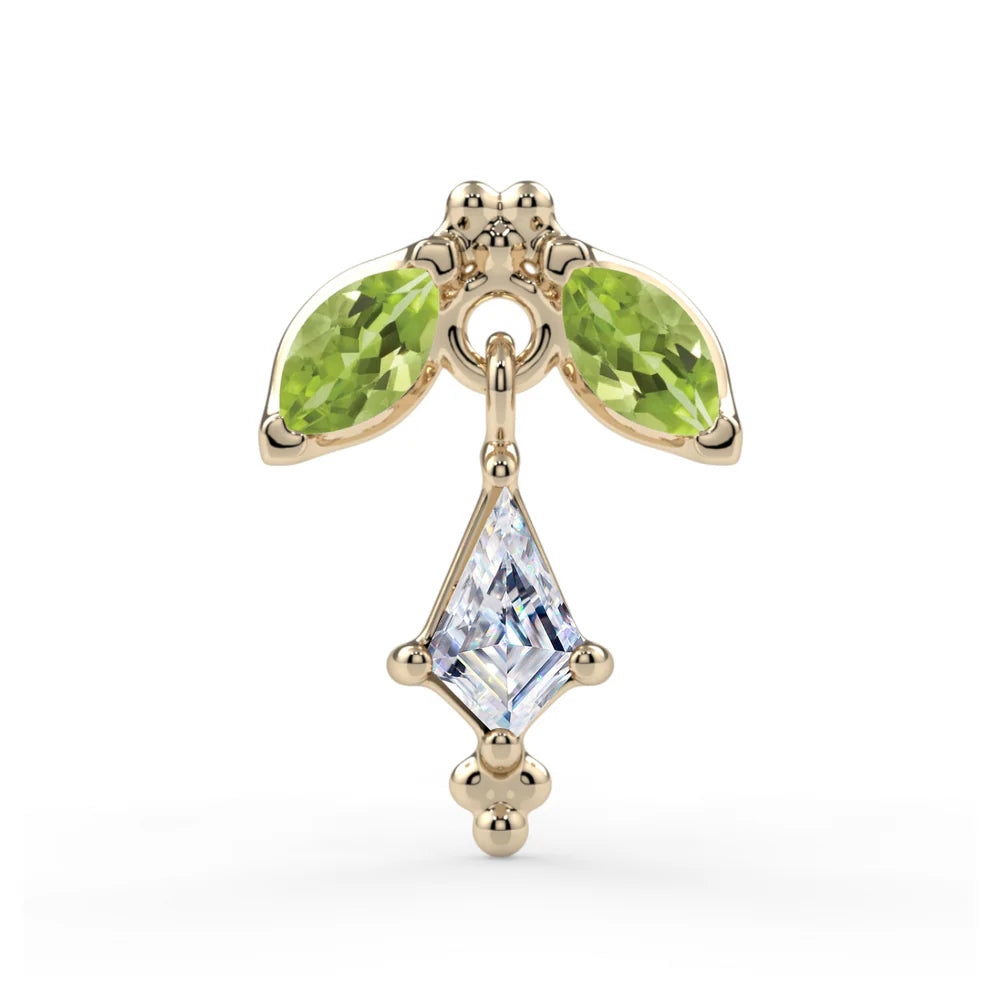 KIWI DIAMOND - JOFUR DANGLE - 14KT SOLID GOLD - THREADED END