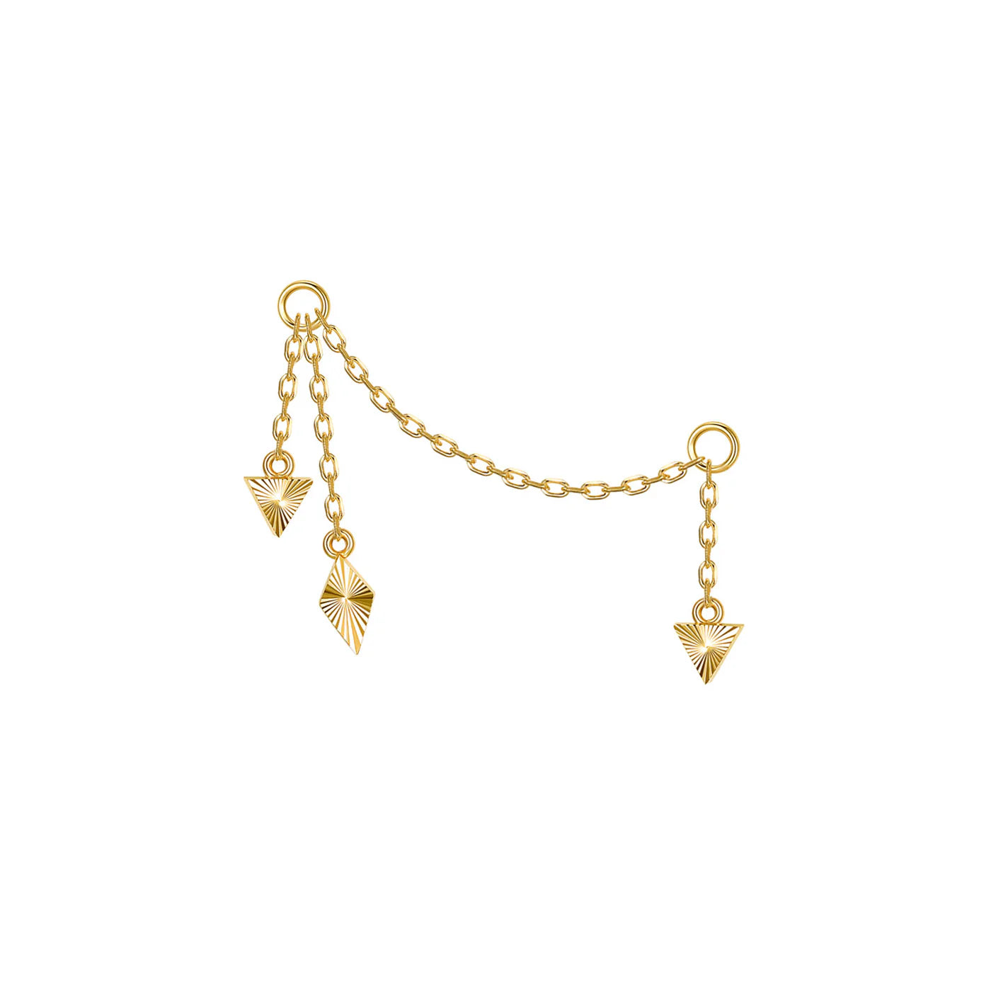 MODERN MOOD - ANDROMEDA CHAIN ALL RAY TEXTURE - 14KT SOLID GOLD - CHAIN