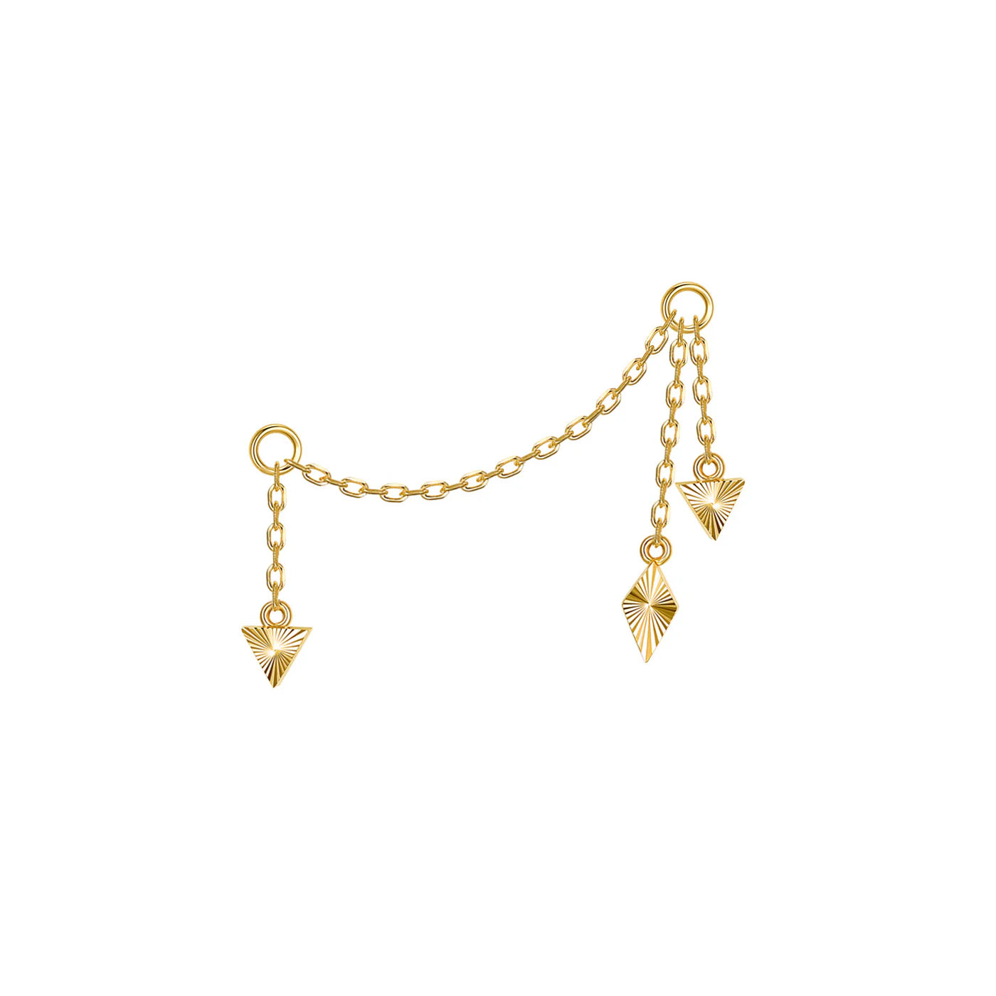 MODERN MOOD - ANDROMEDA CHAIN ALL RAY TEXTURE - 14KT SOLID GOLD - CHAIN