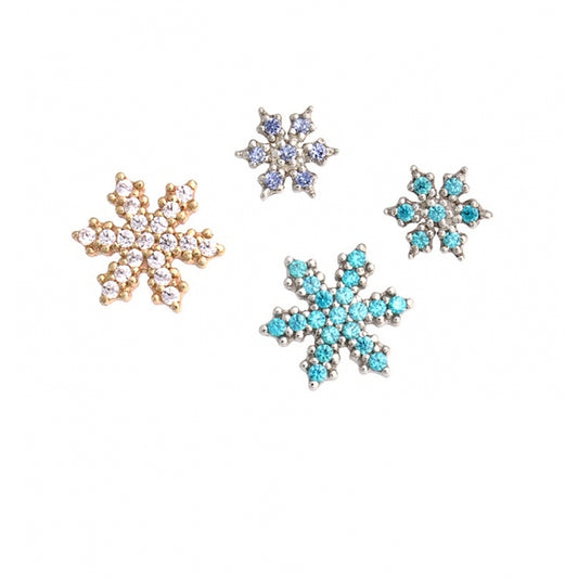 BVLA - MICROPAVE SNOWFLAKE - 6MM - 14KT SOLID GOLD - THREADLESS END