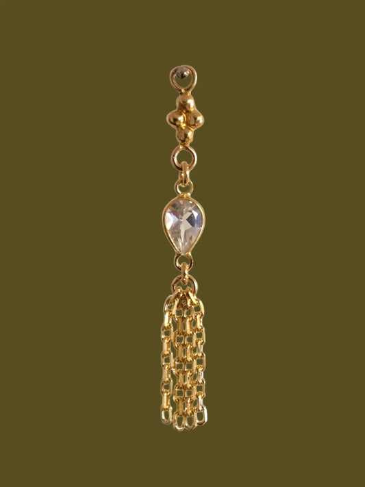 Cailey Elle  - White Topaz Temple - 14KT SOLID GOLD - CHAIN + CHARM