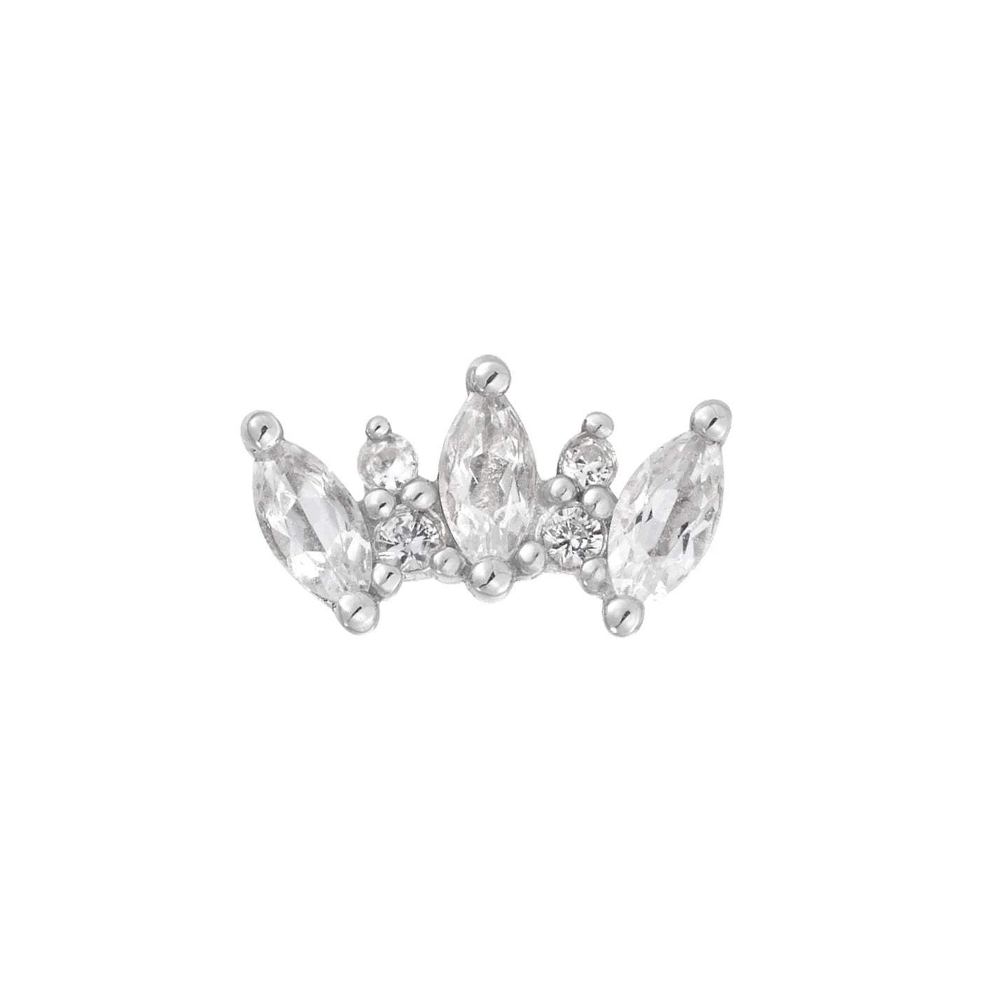 BUDDHA JEWELRY - ALICE - WHITE SAPPHIRE - 14KT SOLID GOLD - THREADLESS END