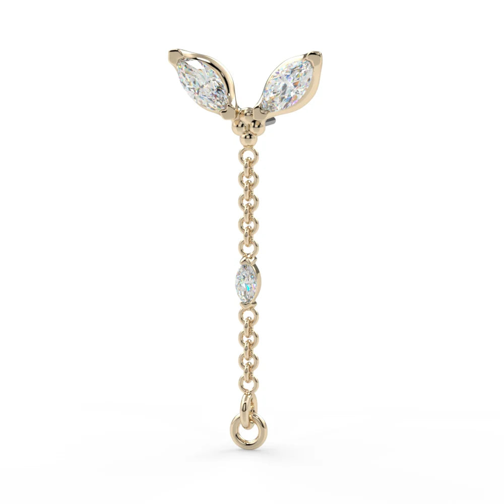 KIWI DIAMOND - CERSEI CHAIN END- 14KT SOLID GOLD - THREADED END