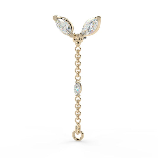 KIWI DIAMOND - CERSEI CHAIN END- 14KT SOLID GOLD - THREADED END