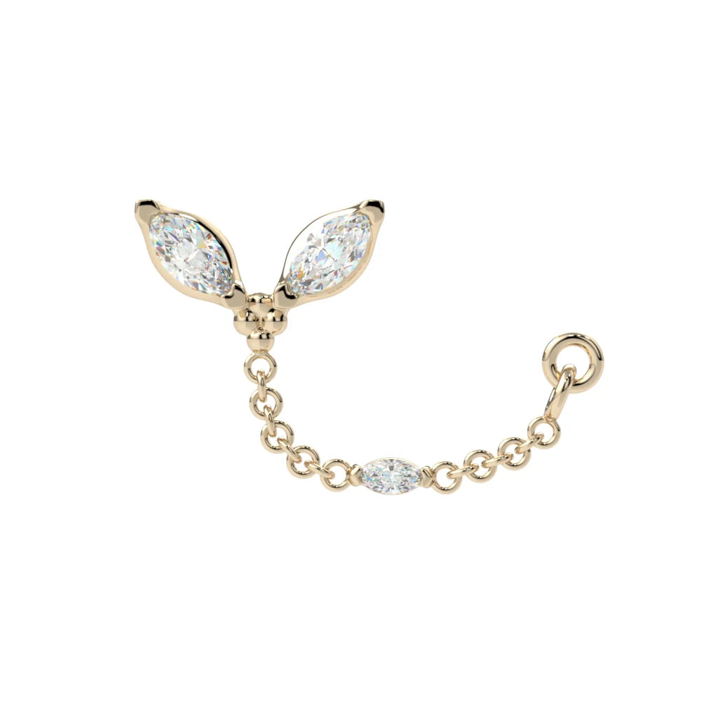 KIWI DIAMOND - CERSEI CHAIN END- 14KT SOLID GOLD - THREADED END
