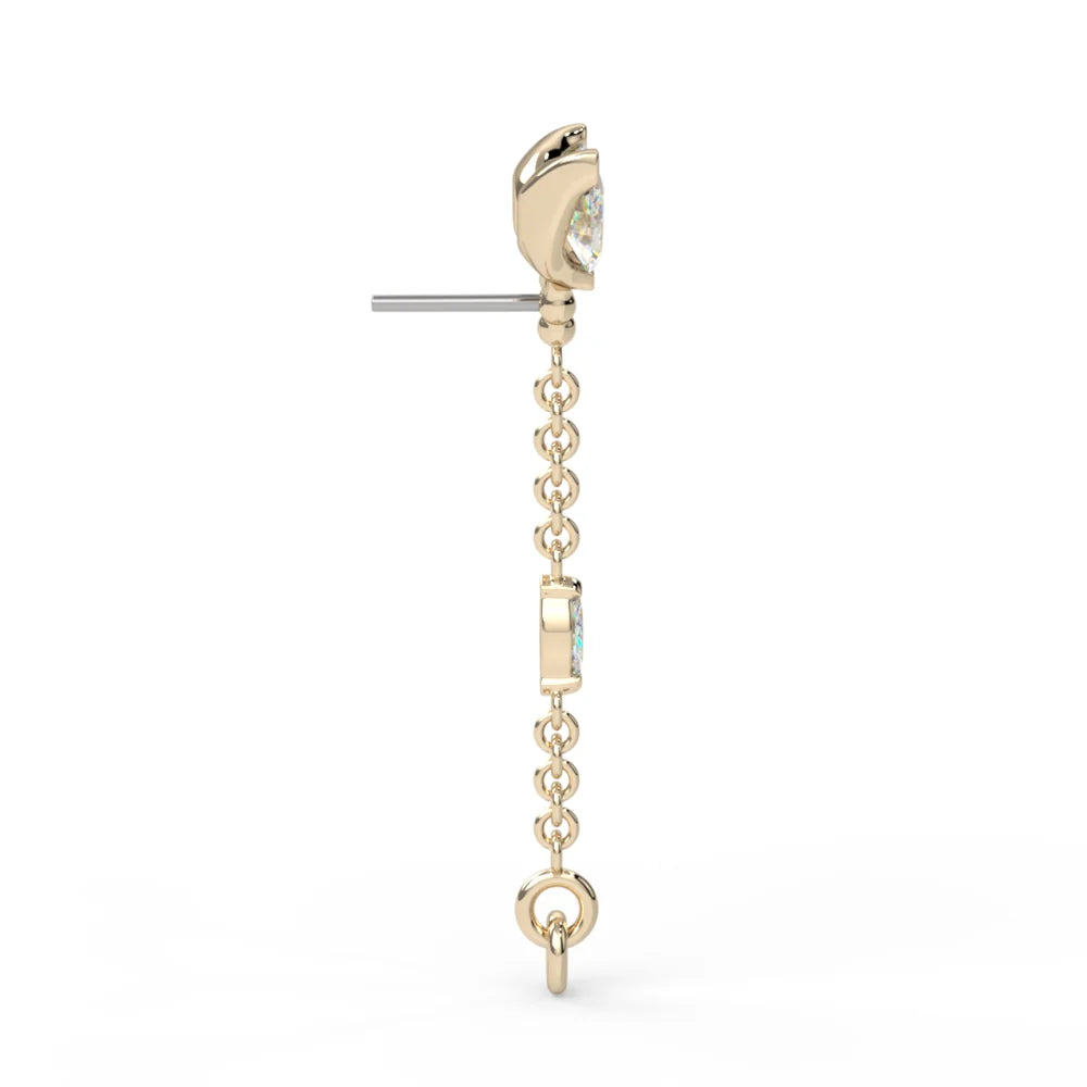 KIWI DIAMOND - CERSEI CHAIN END- 14KT SOLID GOLD - THREADED END