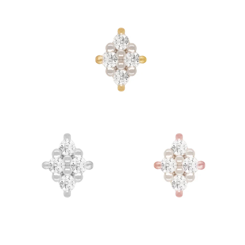 BUDDHA JEWELRY - BELLE - DIAMOND - 14KT SOLID GOLD - THREADLESS END