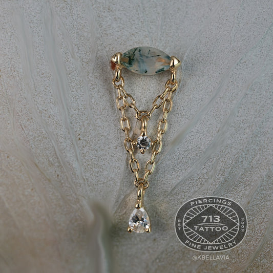 BUDDHA JEWELRY - SAINT VINCENT- 14KT SOLID GOLD - THREADLESS END