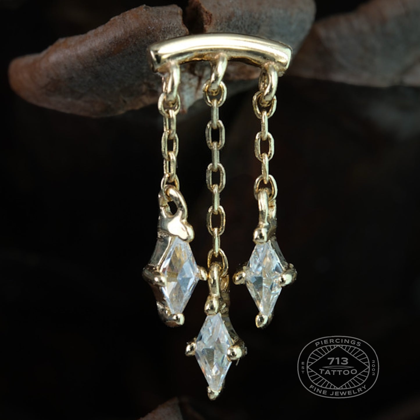 BUDDHA JEWELRY - HIGH SPEED - 14KT SOLID GOLD - HIDDEN HELIX - THREADLESS END