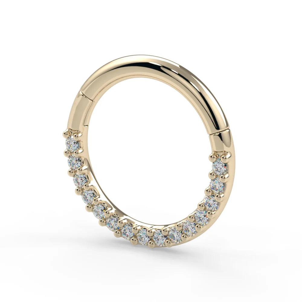 KIWI DIAMOND - FORWARD FACING SHANTI CLICKER - 14KT SOLID GOLD - CLICKER