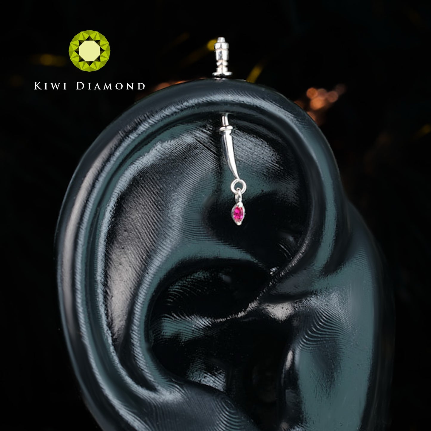 KIWI DIAMOND - SHORTY'S DAGGER - 14KT SOLID GOLD - THREADED END