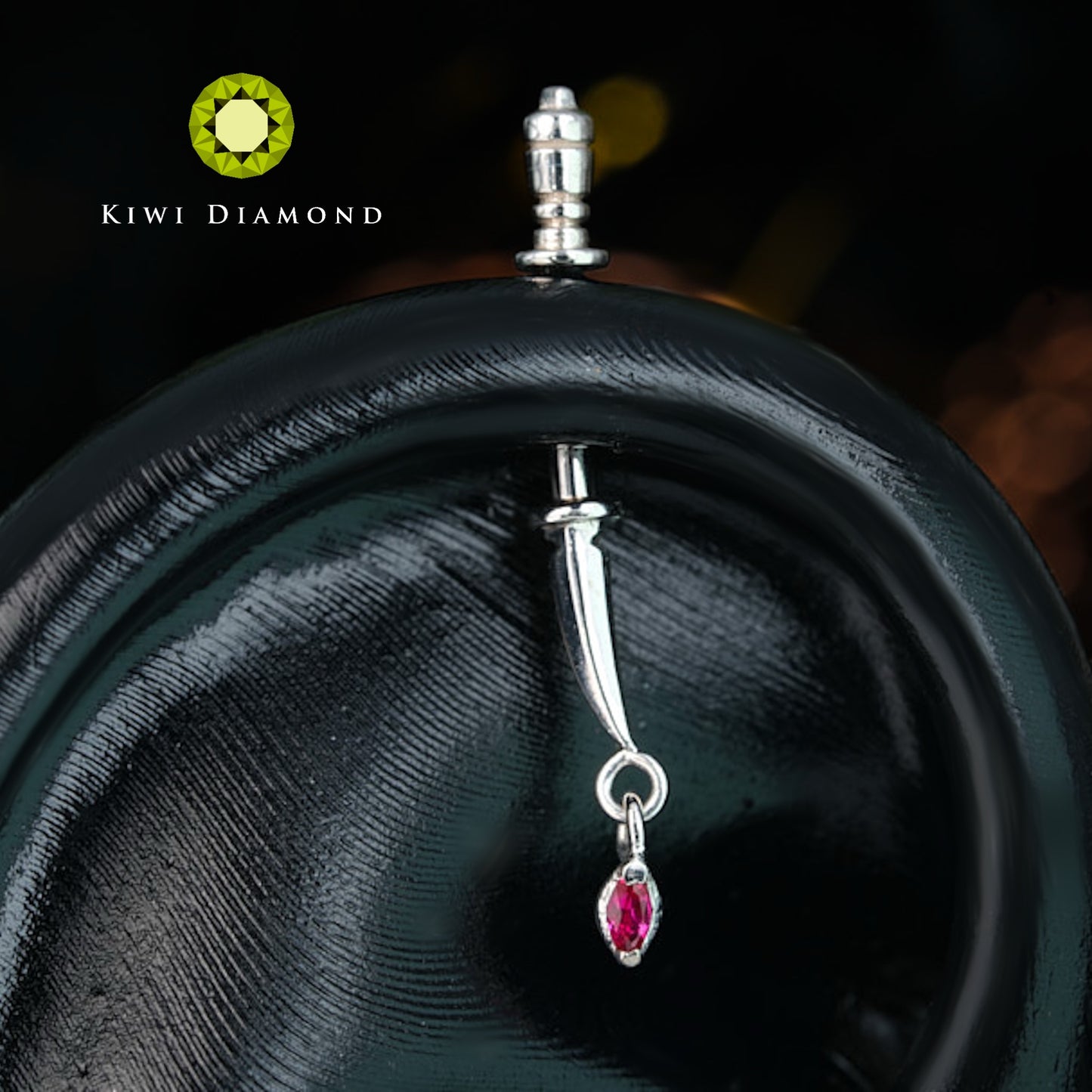 KIWI DIAMOND - SHORTY'S DAGGER - 14KT SOLID GOLD - THREADED END