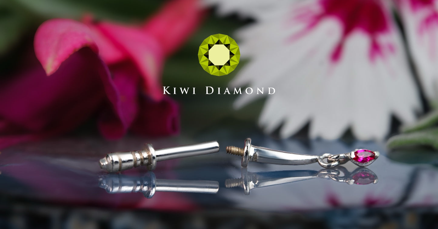 KIWI DIAMOND - SHORTY'S DAGGER - 14KT SOLID GOLD - THREADED END