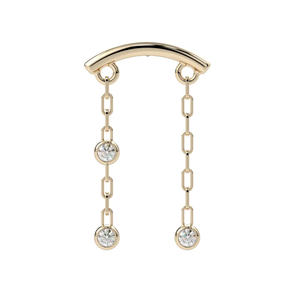 KIWI DIAMOND - TAO HIDDEN HELIX - 14KT SOLID GOLD - THREADED END