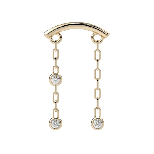 KIWI DIAMOND - TAO HIDDEN HELIX - 14KT SOLID GOLD - THREADED END