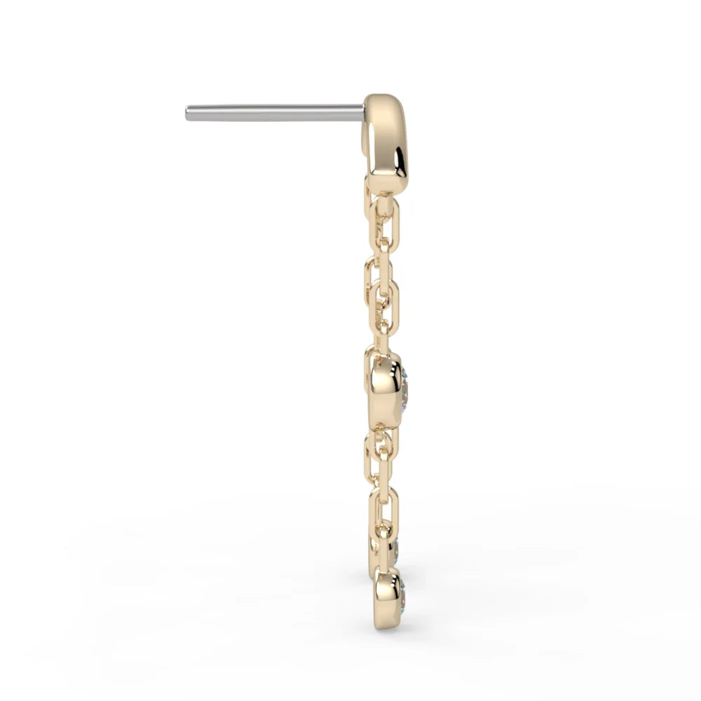 KIWI DIAMOND - TAO HIDDEN HELIX - 14KT SOLID GOLD - THREADED END