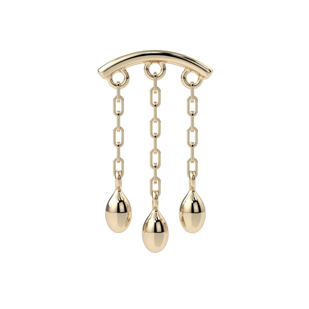 KIWI DIAMOND - AURELIA RAIN HIDDEN HELIX - 14KT SOLID GOLD - THREADED END