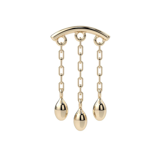KIWI DIAMOND - AURELIA RAIN HIDDEN HELIX - 14KT SOLID GOLD - THREADED END