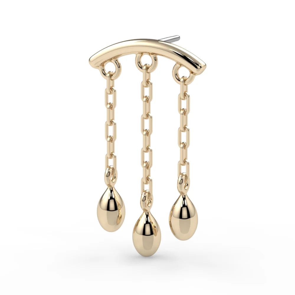 KIWI DIAMOND - AURELIA RAIN HIDDEN HELIX - 14KT SOLID GOLD - THREADED END
