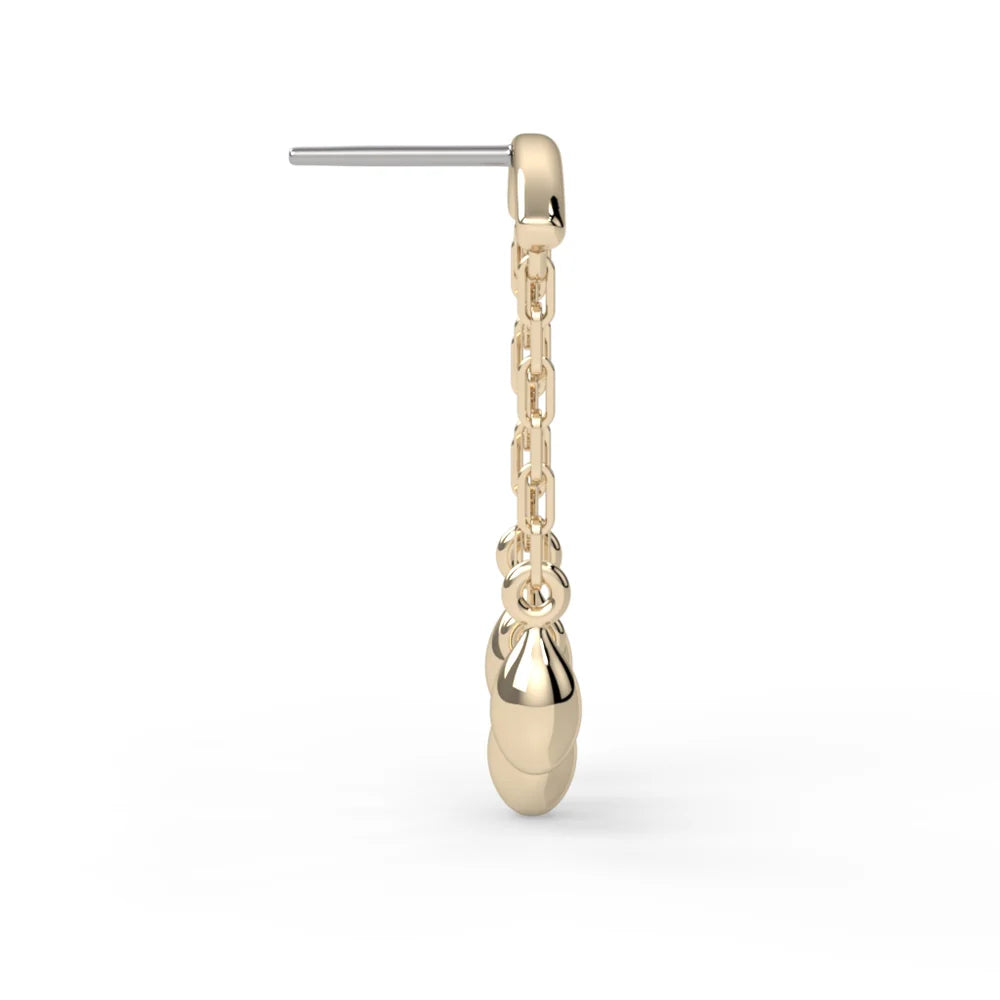 KIWI DIAMOND - AURELIA RAIN HIDDEN HELIX - 14KT SOLID GOLD - THREADED END