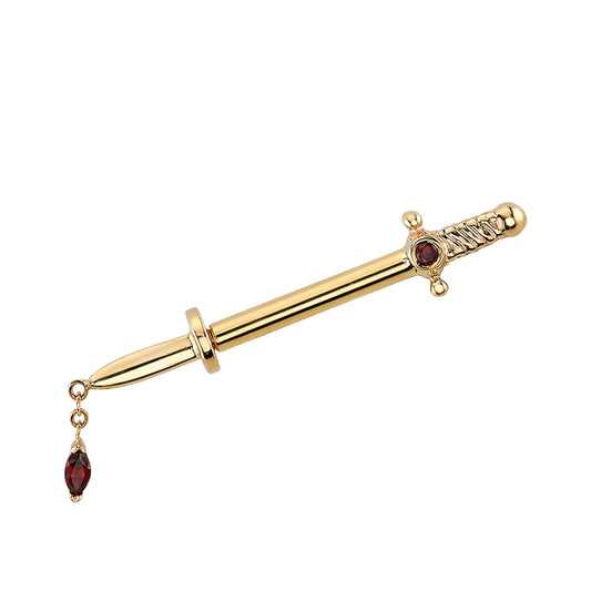 BVLA - KISS OF DEATH - 14KT SOLID GOLD - STRAIGHT BARBELL