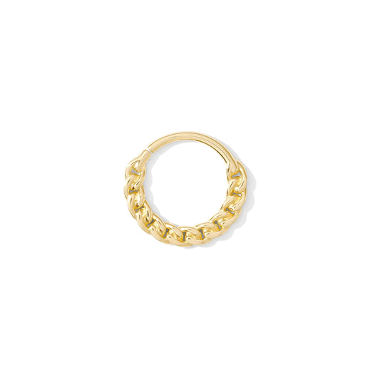 TAWAPA - FLAT CHAIN - 14KT SOLID GOLD - CONTINUOUS RING