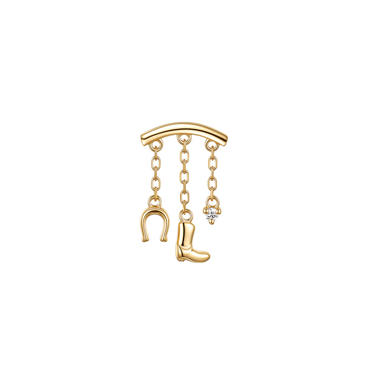 MODERN MOOD - BAR END - TOWNES - 14KT SOLID GOLD - HIDDEN HELIX - THREADLESS END