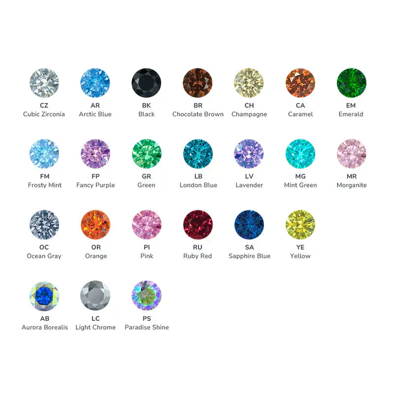 NEOMETAL - SIDE-SET FACETED GEM END - CHAMPAGNE CZ - IMPLANT GRADE TITANIUM - THREADLESS END