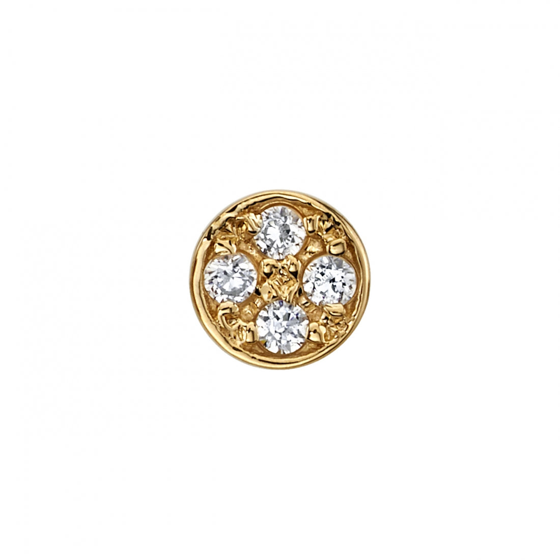 BVLA - MICROPAVE DISC 4MM - 14KT SOLID GOLD - THREADLESS END