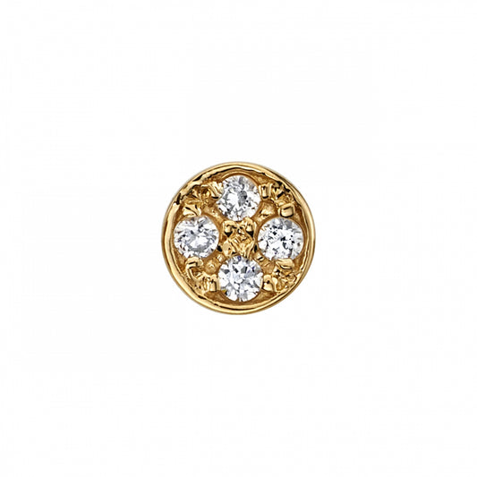 BVLA - MICROPAVE DISC 4MM - 14KT SOLID GOLD - THREADLESS END
