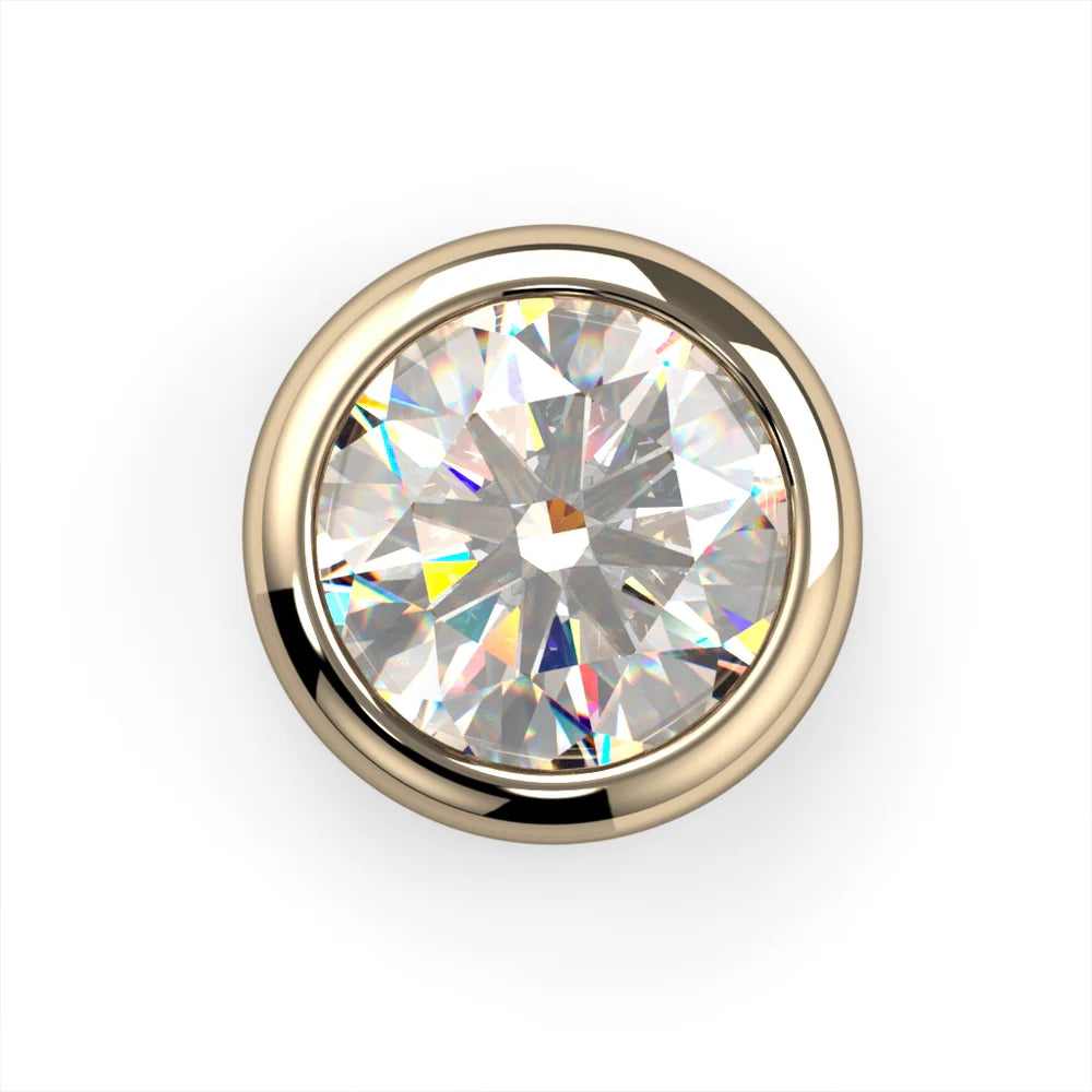 KIWI DIAMOND - BEZEL-SET END - 14KT YELLOW GOLD - THREADLESS END