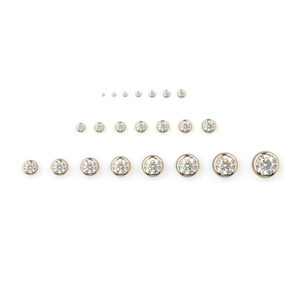 KIWI DIAMOND - BEZEL-SET END - 14KT YELLOW GOLD - THREADLESS END