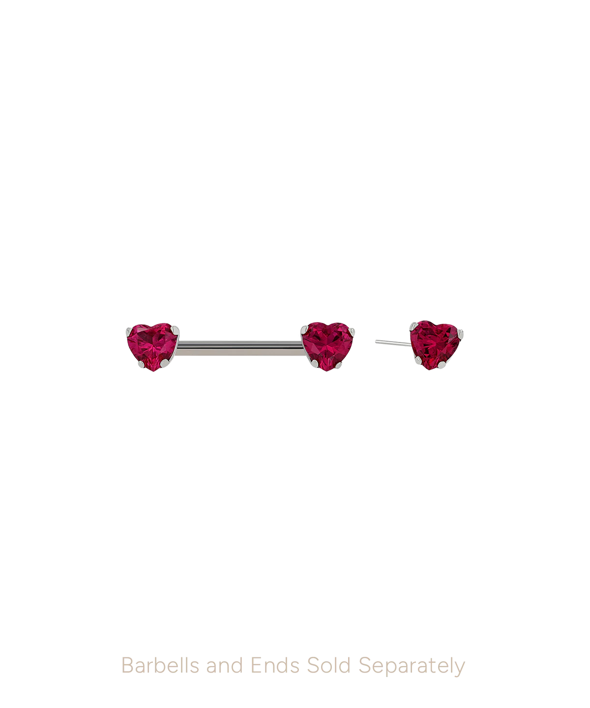 ANATOMETAL - SIDE SET HEART - COUNTERSINK 12G - THREADLESS END