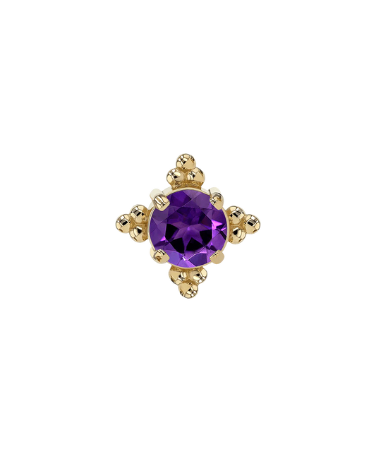ANATOMETAL - ZIA (2.5MM Faceted Gem)- 14KT SOLID GOLD - THREADLESS END