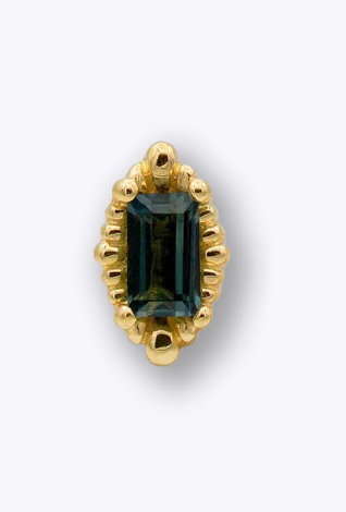 TETHER - MELANGE BAGUETTE (Montana Sapphire) - 14KT SOLID GOLD - THREADLESS END