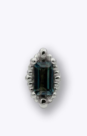 TETHER - MELANGE BAGUETTE (Montana Sapphire) - 14KT SOLID GOLD - THREADLESS END