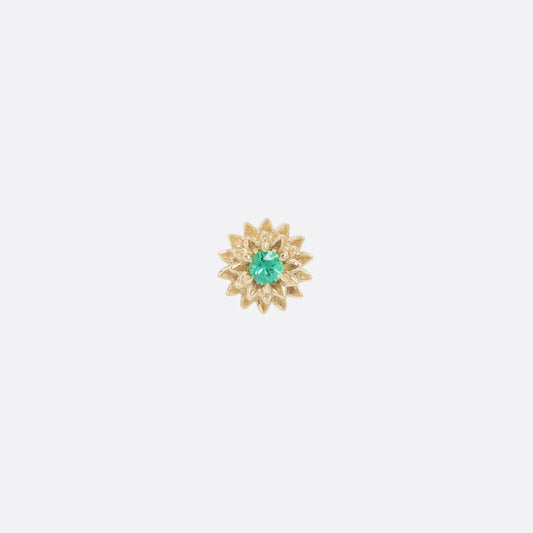 TETHER JEWELRY - DAHLIA - EMERALD - 14KT SOLID GOLD - THREADLESS END