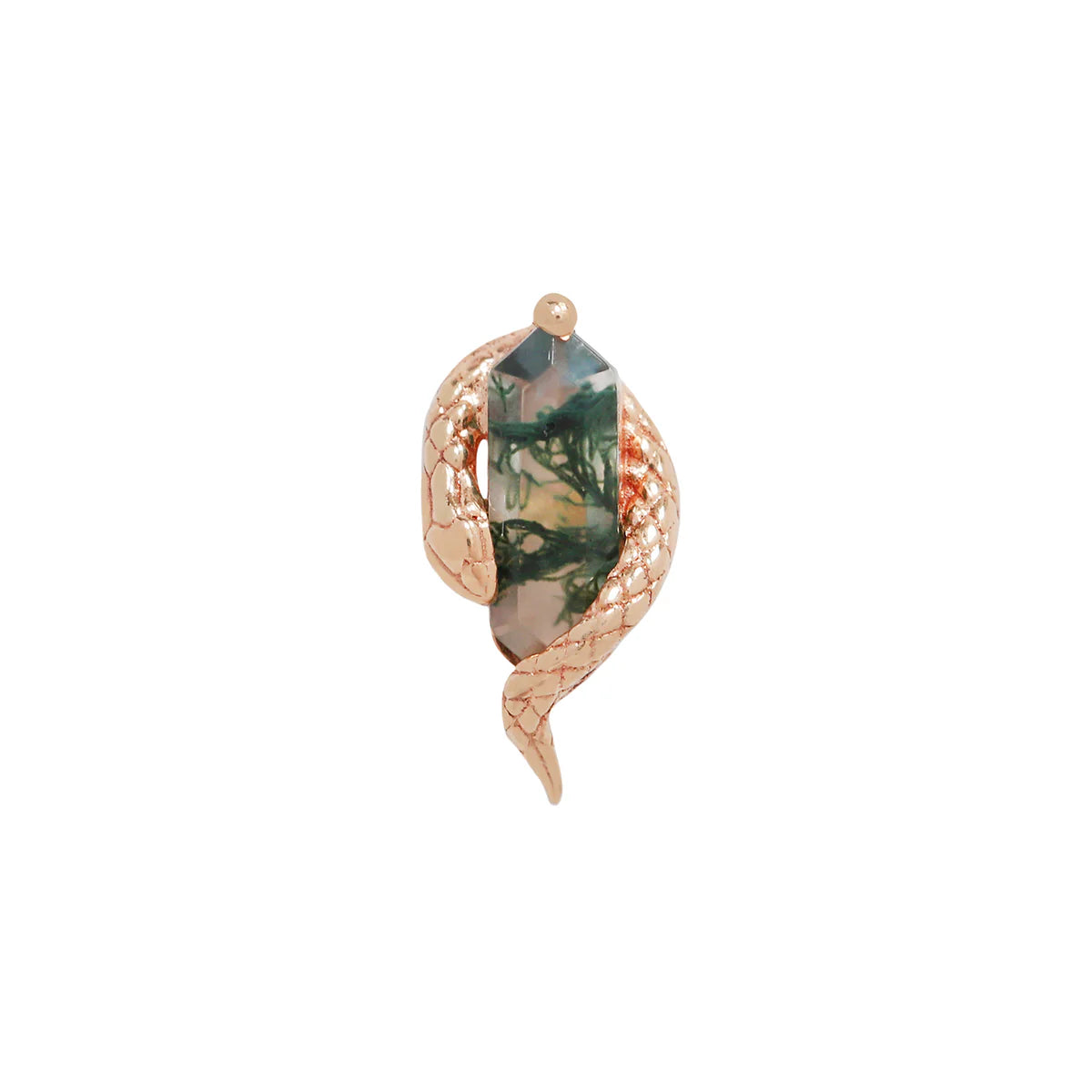 BUDDHA JEWELRY - EVE WAS FRAMED - MOSS AGATE - THREADLESS END