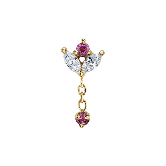 BVLA - 4MM BLOOM DROP - 14KT SOLID GOLD - THREADED ENED