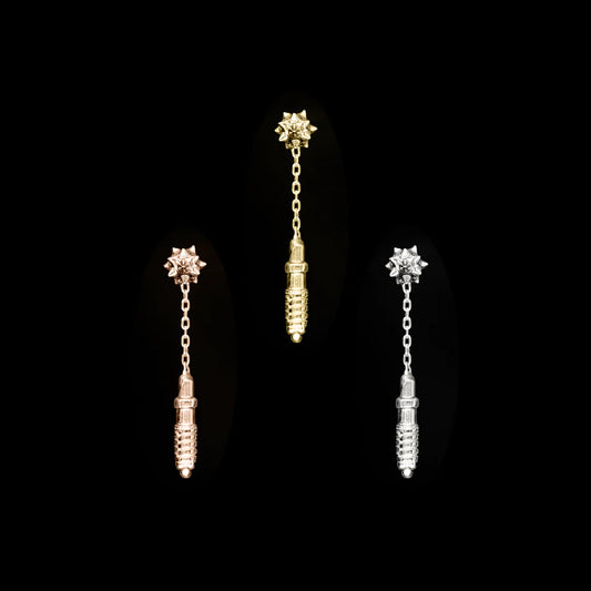 REGALIA - MICRO AGGRESSION - 14KT SOLID GOLD - THREADLESS END